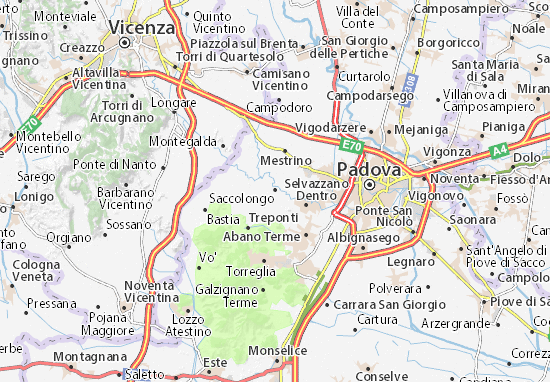 Karte Stadtplan Saccolongo