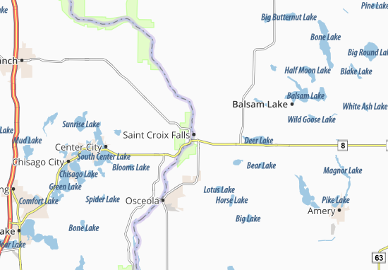 Mapa Saint Croix Falls