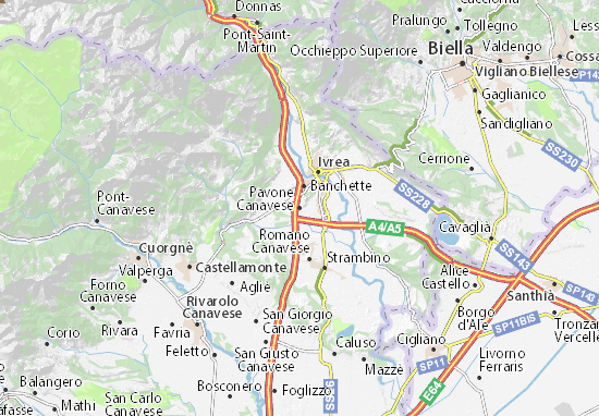 Pavone Canavese Map