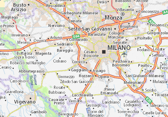 Karte Stadtplan Cesano Boscone