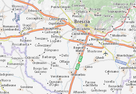 Karte Stadtplan Capriano del Colle