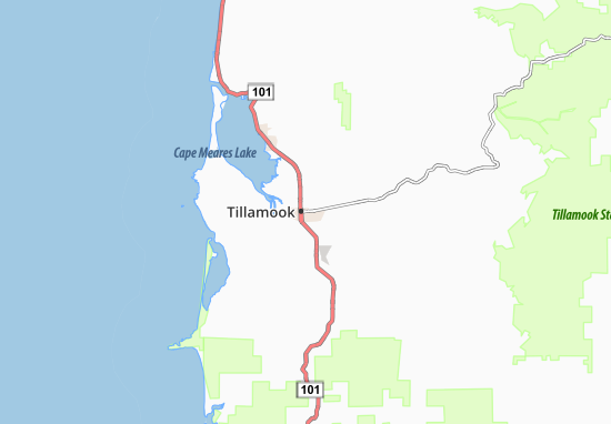 Karte Stadtplan Tillamook