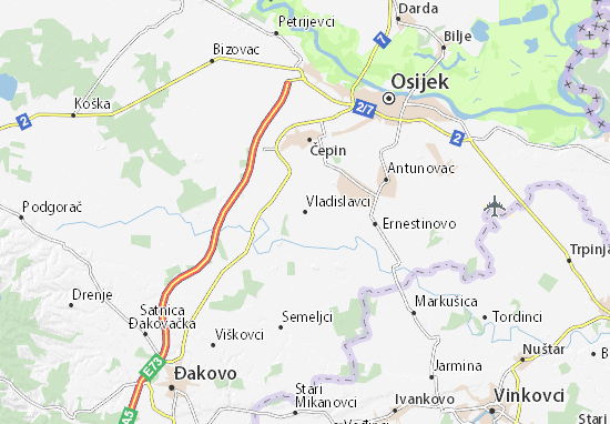 Kaart Plattegrond Vladislavci