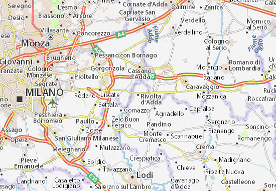 Karte Stadtplan Rivolta d&#x27;Adda