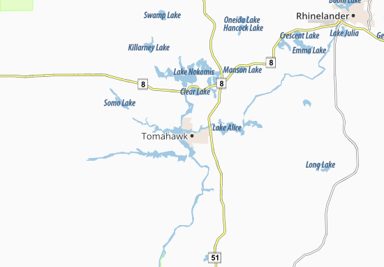Karte Stadtplan Tomahawk