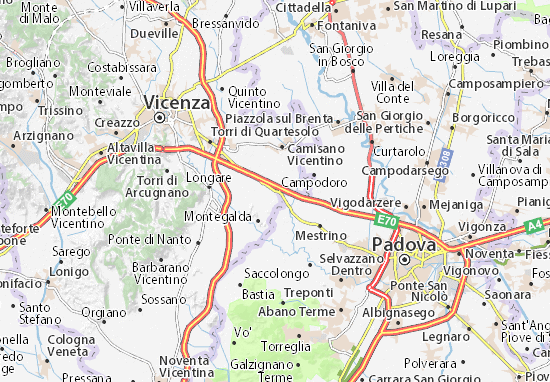 Karte Stadtplan Grisignano di Zocco
