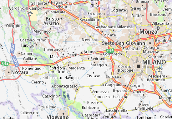 Karte Stadtplan Vittuone