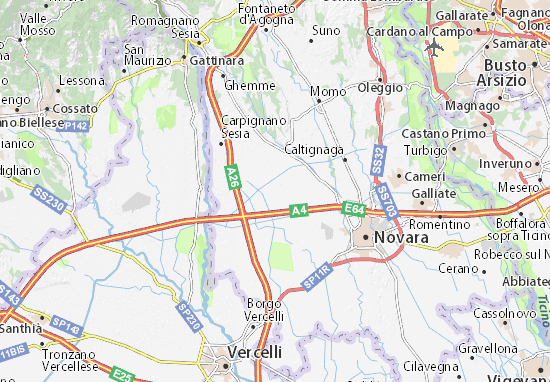 Kaart Plattegrond Casaleggio Novara