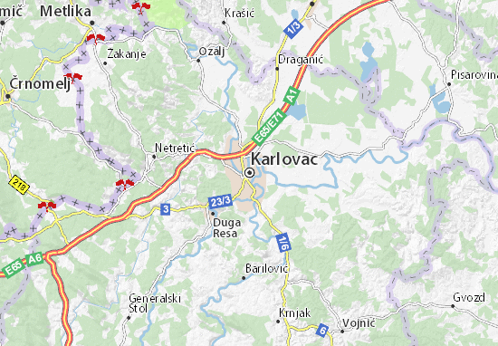 Karte Stadtplan Karlovac