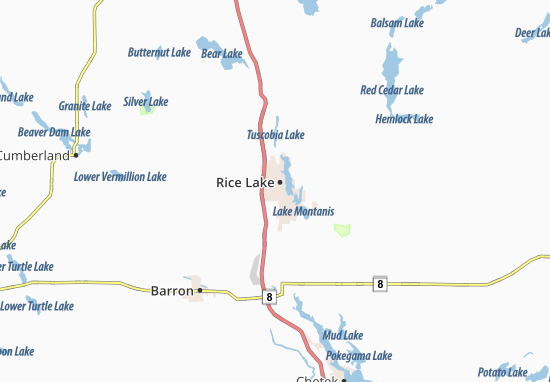 Kaart Plattegrond Rice Lake
