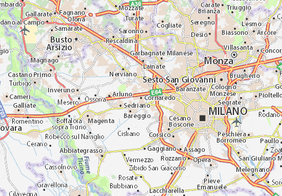 Karte Stadtplan Cornaredo