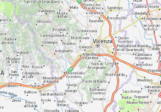 Karte Stadtplan Altavilla Vicentina