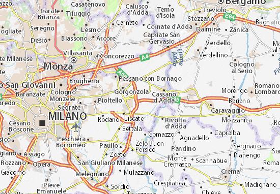Karte Stadtplan Pozzuolo Martesana