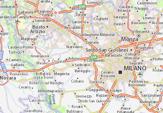 Kaart Plattegrond Pregnana Milanese