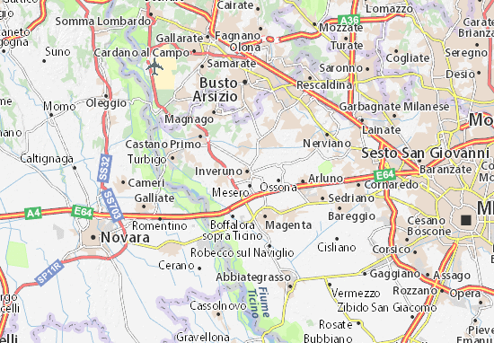 Karte Stadtplan Inveruno