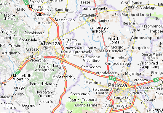 Kaart Plattegrond Camisano Vicentino