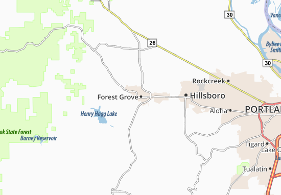 Karte Stadtplan Forest Grove