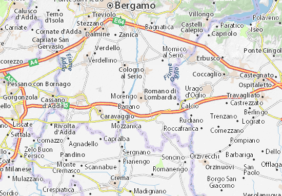 Karte Stadtplan Romano di Lombardia