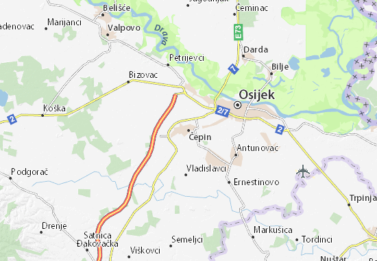 Karte Stadtplan Čepin