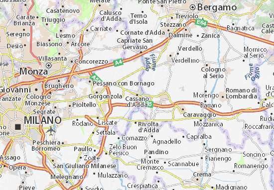 Mapa Cassano d&#x27;Adda
