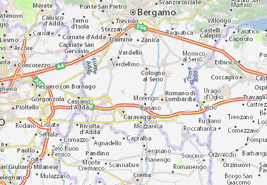Karte Stadtplan Pagazzano