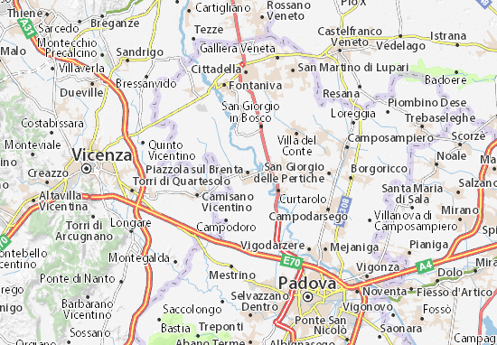 Karte Stadtplan Piazzola sul Brenta
