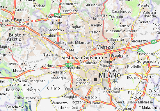 Karte Stadtplan Bollate