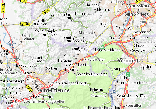 Karte Stadtplan Saint-Martin-la-Plaine