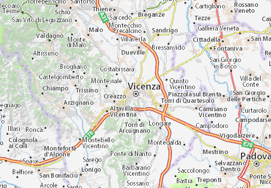 Karte Stadtplan Vicenza