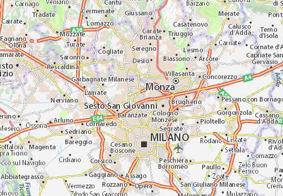 Karte Stadtplan Cusano Milanino