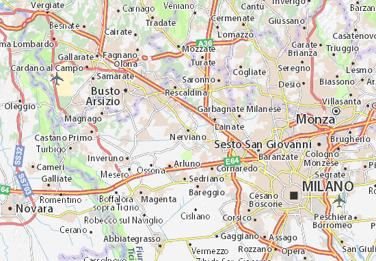 Karte Stadtplan Nerviano