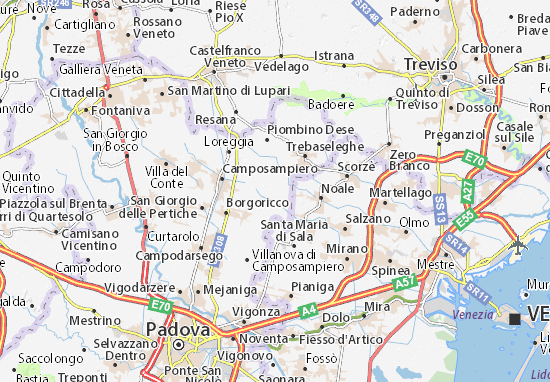 Karte Stadtplan Massanzago