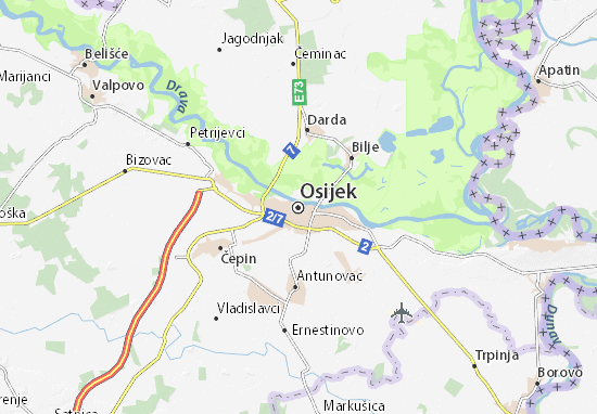 Karte Stadtplan Osijek