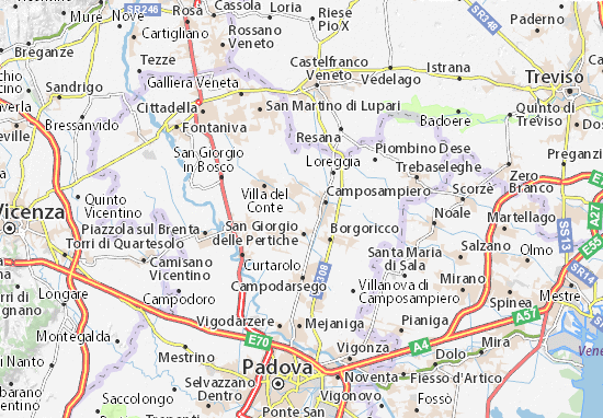 Karte Stadtplan Santa Giustina in Colle