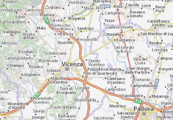 Karte Stadtplan Quinto Vicentino