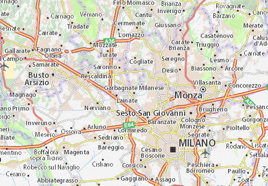 Kaart Plattegrond Garbagnate Milanese