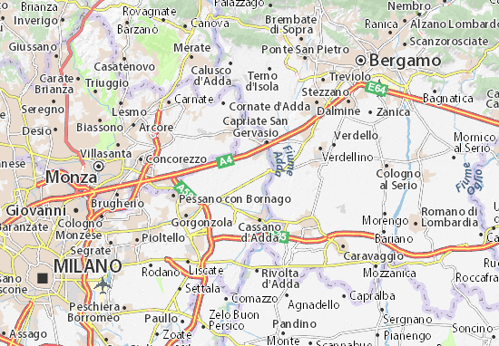 Karte Stadtplan Pozzo d&#x27;Adda