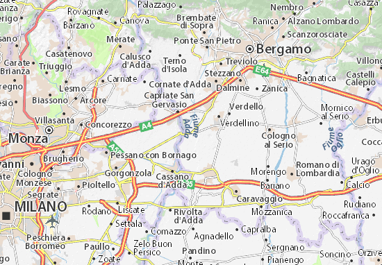 Karte Stadtplan Canonica d&#x27;Adda