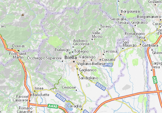 Karte Stadtplan Ronco Biellese