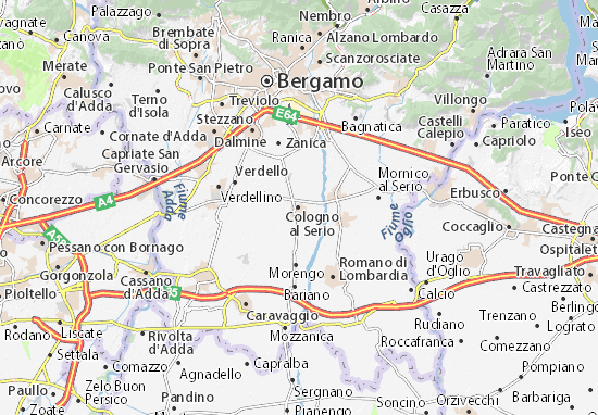 Kaart Plattegrond Cologno al Serio