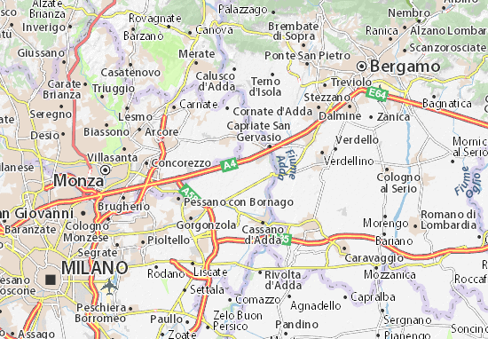 Karte Stadtplan Trezzano Rosa