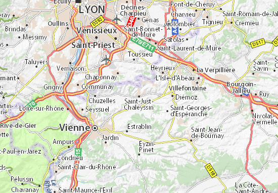 Kaart Plattegrond Saint-Just-Chaleyssin