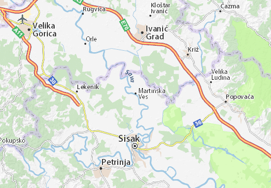 Karte Stadtplan Martinska Ves