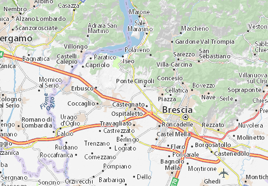 Karte Stadtplan Paderno Franciacorta