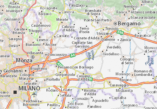 Grezzago Map