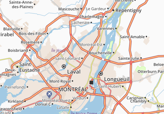Karte Stadtplan Saint-Léonard