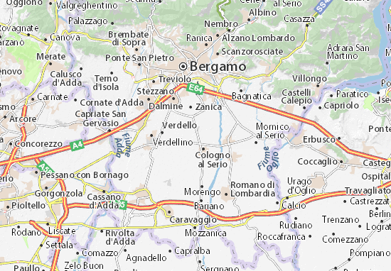 Karte Stadtplan Urgnano