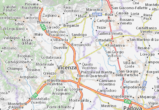 Kaart Plattegrond Bolzano Vicentino