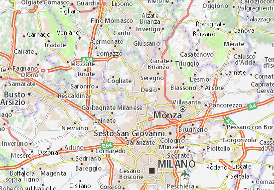 Karte Stadtplan Bovisio-Masciago