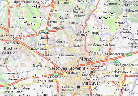 Karte Stadtplan Cesano Maderno
